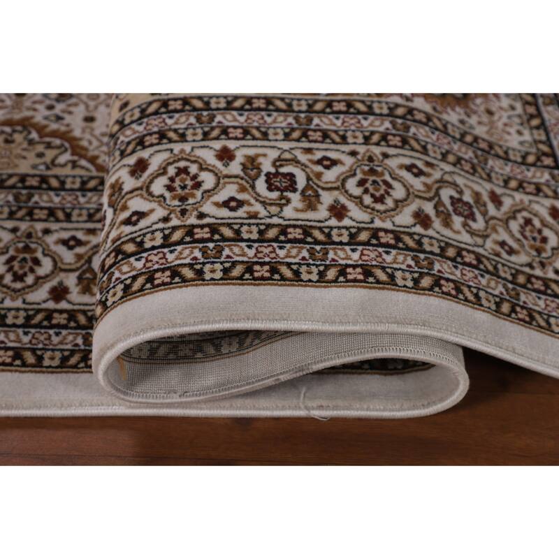 Geometric Tabriz Turkish Area Rug Machine Made Carpet - 5'2" x 7'9"