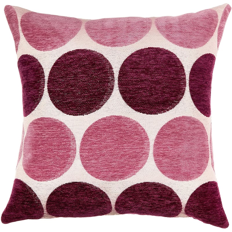 Violet Linen Chenille Candy Circle Spots Pattern Decorative Throw Pillow - Violet