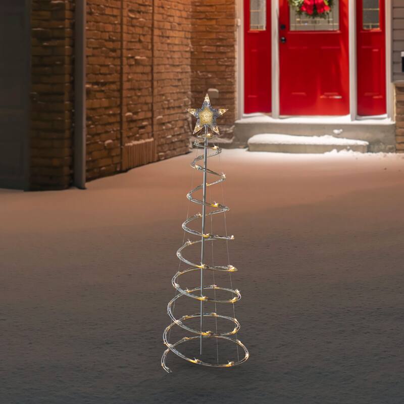 4ft LED Lighted Spiral Cone Tree Outdoor Christmas Decoration