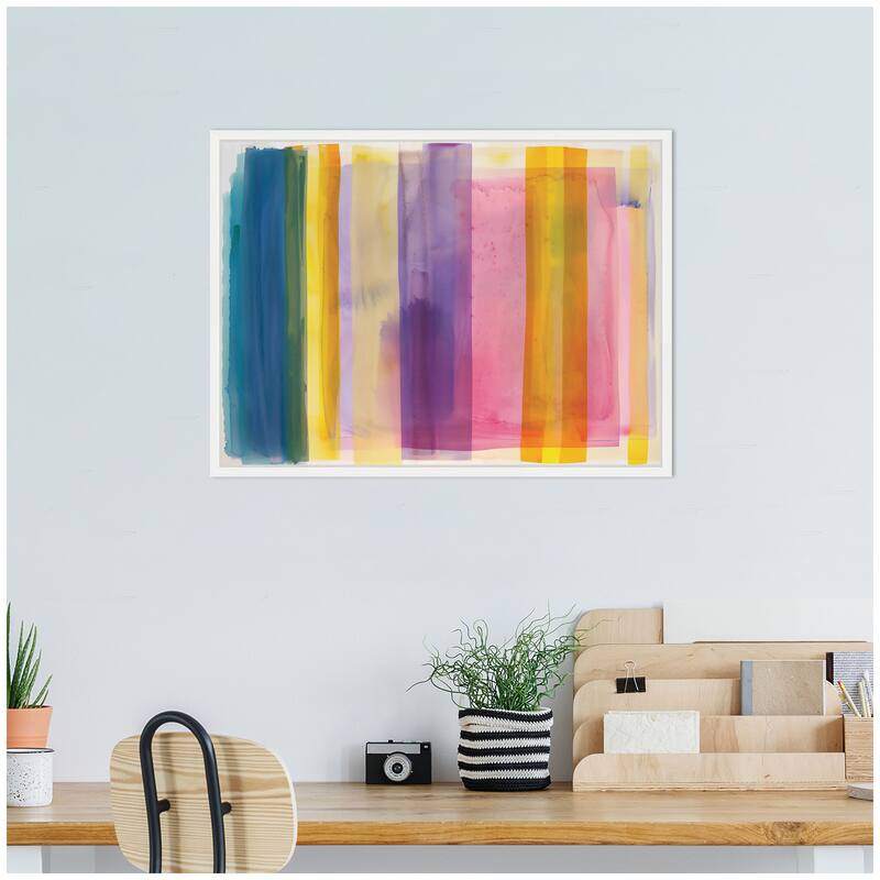 Kate and Laurel Sylvie Vibrant Lines II Framed Canvas by Amy Lighthall