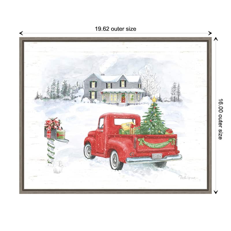 Farmhouse Holidays VI Truck by Beth Grove Framed Canvas Wall Art