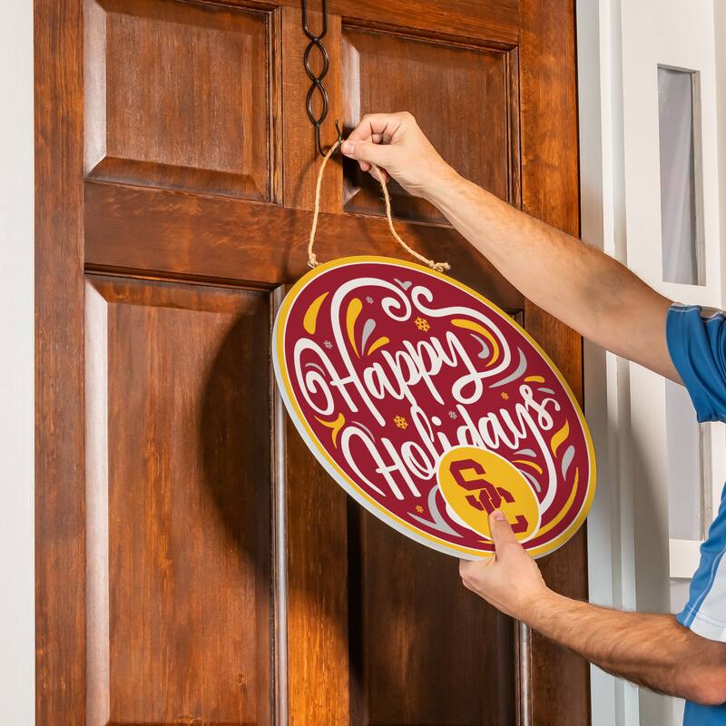 University of Southern California 18" x 18" Happy Holidays Door Décor Wall Sign - 18" x 18"