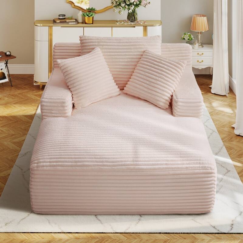 Rossetta Corduroy Upholstered Modern Oversized Chaise Lounge Chair