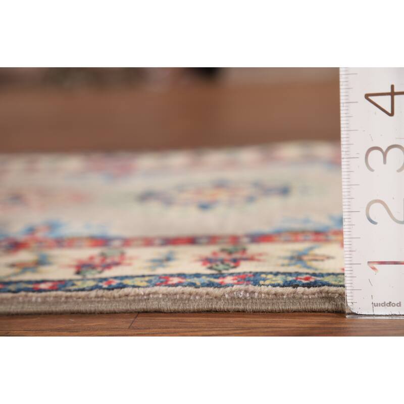 Geometric Kazak Oriental Foyer Rug Handmade Wool Carpet - 1'11" x 2'11"