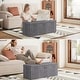 preview thumbnail 43 of 48, 15" Tall Foldable Storage Ottoman Lift-Top Lid & Carry Handle Multi Functional Footrest Shoe Bench Coffee Table for Living Room