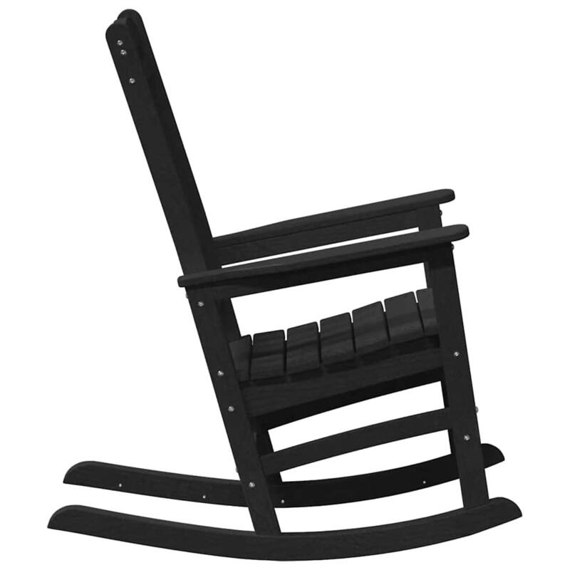 vidaXL Garden Rocking Chair Black 70 x 92 x 108cm HDPE - 27.6 x 36.2 x 42.5 in