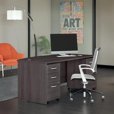 Studio C 72W Bow Front Desk with Drawers by Bush Business Furniture