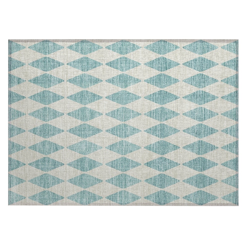 Machine Washable Indoor/ Outdoor Chantille Diamonds Rug