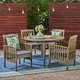 preview thumbnail 6 of 7, Casa Cushioned Acacia 5-piece Dining Set by Christopher Knight Home Gray Finish + Dark Gray