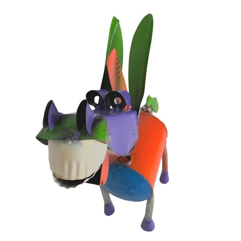 Rustic Arrow Spring Neck Donkey Garden Figurine - N/A