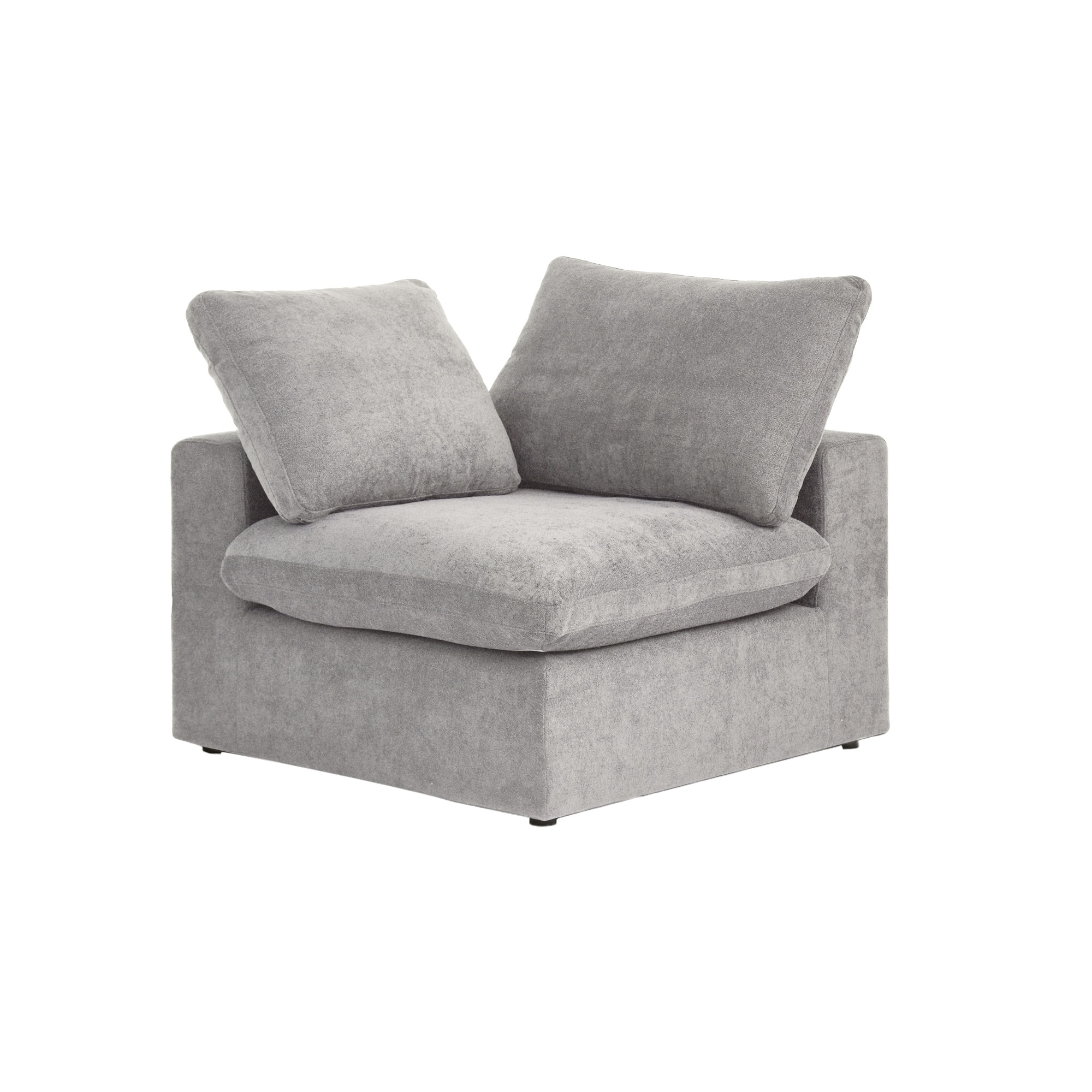 Modern Linen Sectional Sofa Commix Down Filled Overstuffed Upholstered Couches for Living Room grey 4 seats
