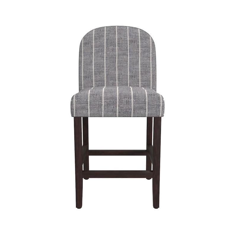 HomePop Rounded back Upholstered Counter stool-Gray Woven