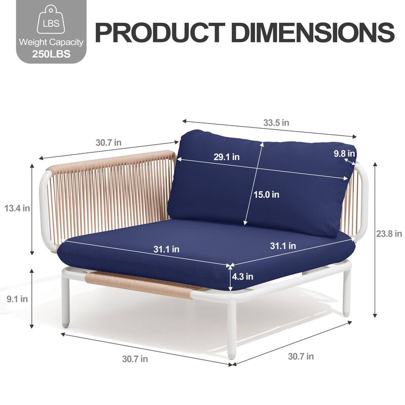 Pellebant Outdoor Sectional Sofa Patio Conversation Seating Set