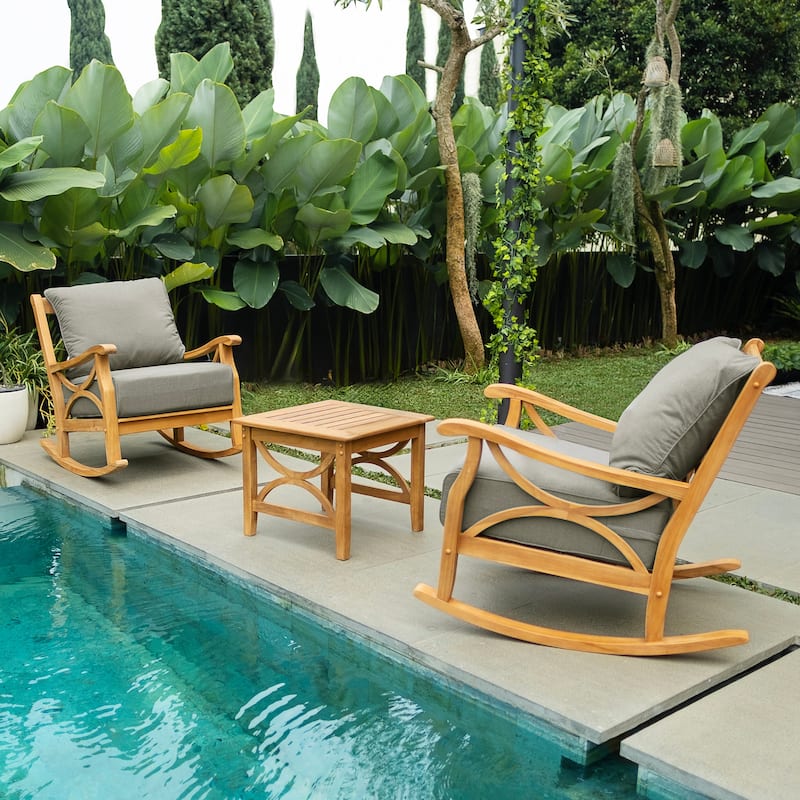 Cambridge Casual Lowell 3-Piece Teak Patio Chat Set