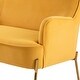 preview thumbnail 75 of 117, Barbara 43" Contemporary Velvet Loveseat Sofa with Goldtone Metal Legs by HULALA HOME