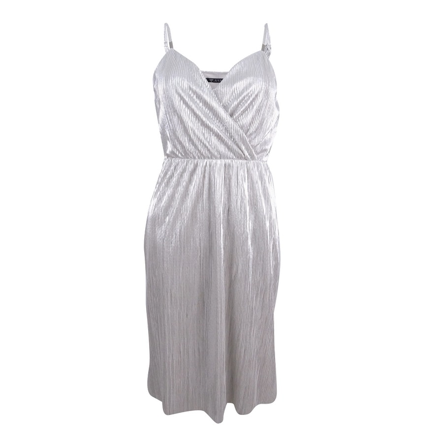 silver pleated dress