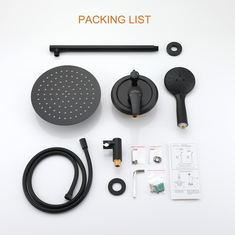 5-Spray Patterns with 9/10/12-in Wall Mount Dual Shower Heads