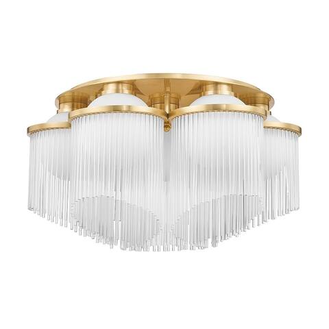 Celestial 7 Light Semi Flush Aged Brass