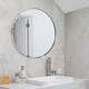 preview thumbnail 2 of 6, Allan Andrews Stainless Steel Framed Round Wall Mirror - 30"W x 30"H