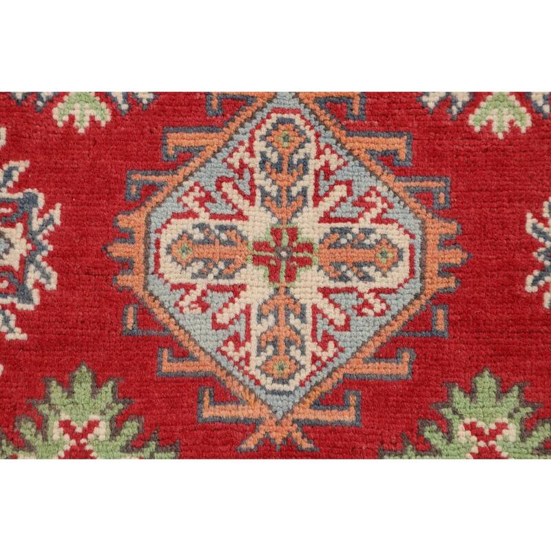 Oriental Kazak Foyer Rug Hand-Knotted Traditional Wool Carpet - 3'2" x 5'1"