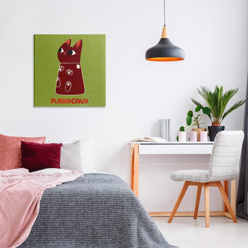 Stupell Purrdeaux Feline Wine Canvas Wall Art Design By Carrie Cantwell