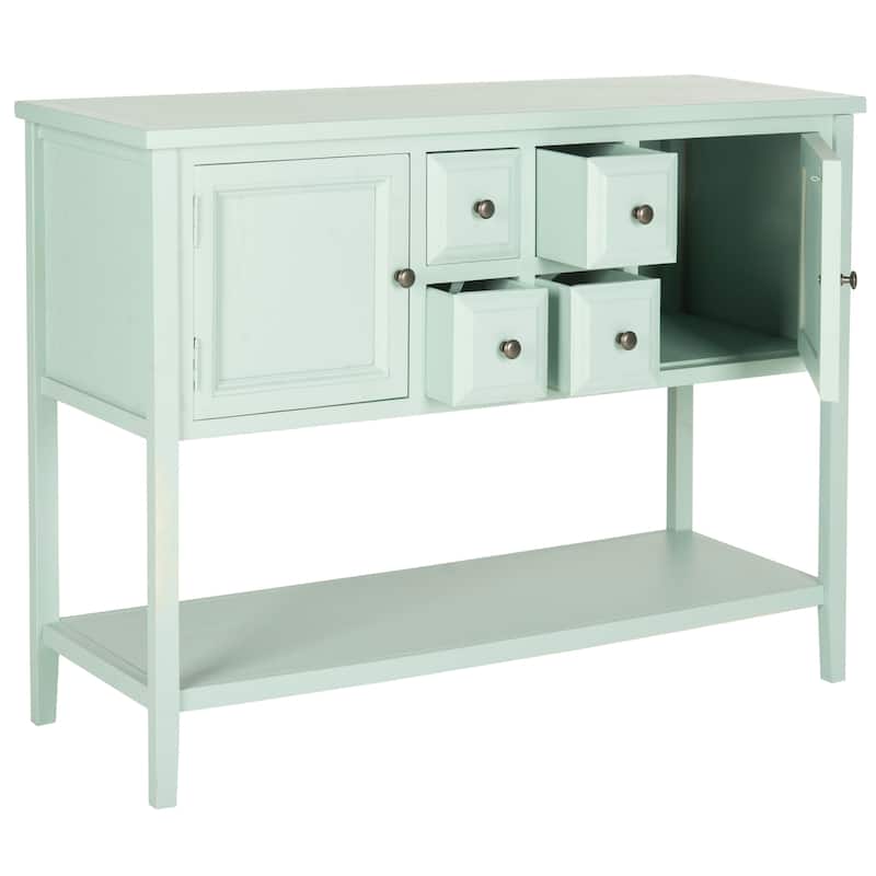 SAFAVIEH Charlotte Celadon Storage Sideboard - 45.7" x 15" x 34"
