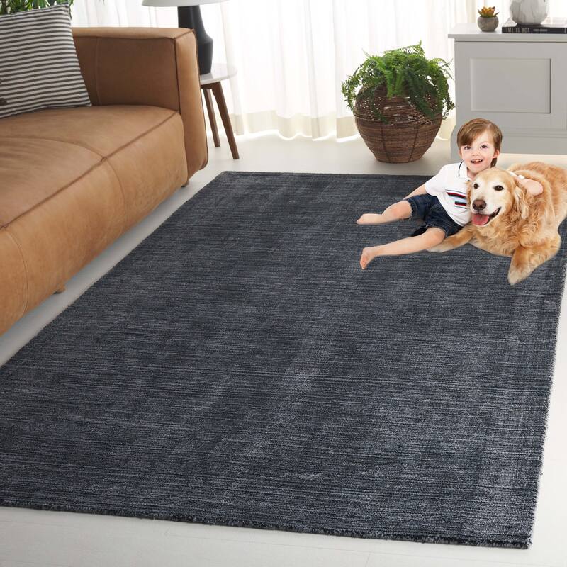 SAFAVIEH Mirage Mihaila Contemporary Viscose Rug - 6' Round - Black