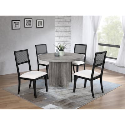 Ripple Dining Set in Grey and Black 5-Piece Set