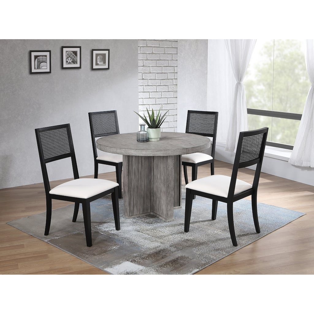Ripple Dining Set in Grey and Black 5-Piece Set