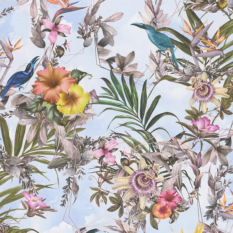 AS Creation Hollis Sky Blue Tropical Wallpaper