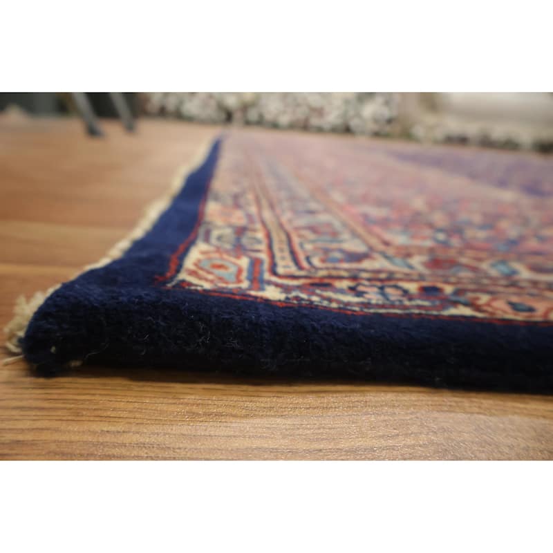 Hand Knotted Oriental 100% Wool Carpet Traditional All-Over Navy Blue & Blues Sarouk Area Rug - 10' 0'' X 8' 2''