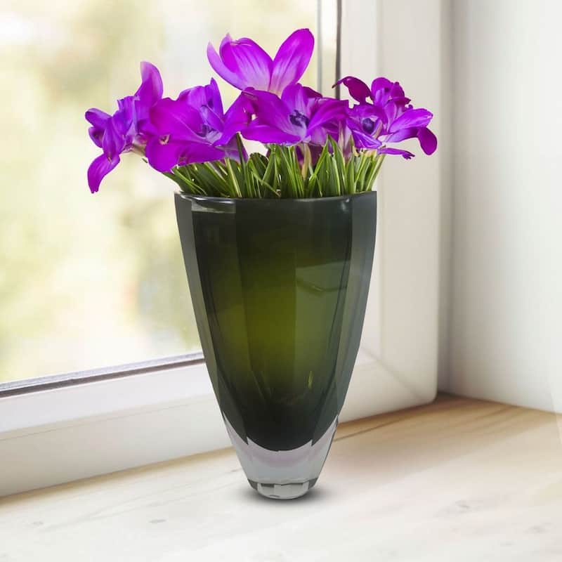 Heavy Lime Green Glass Vase