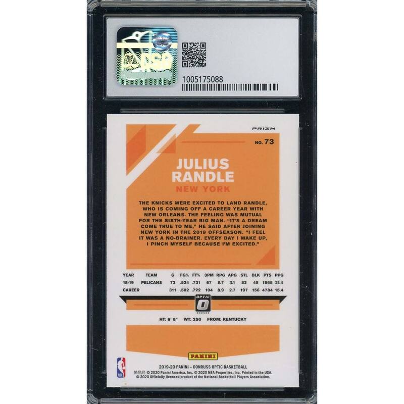 Julius Randle 2019-20 Donruss Optic Purple Basketball Card #73 CSG 8.5 - 8'6" x 11'6"