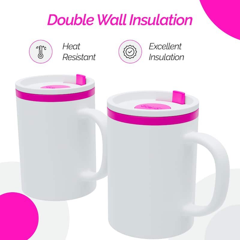 Copco Iconic Plastic Double Wall Insulated Desk Mug with Lid - 16 oz