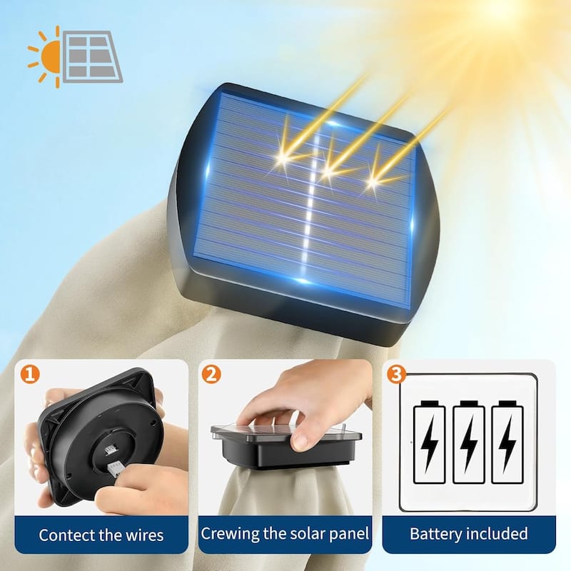 9ft Outdoor Patio Half Umbrella, with Solar LED Lights and Smooth Crank Lift