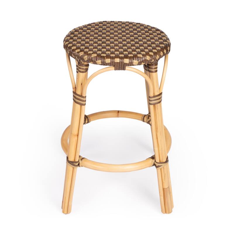 Tobias 24" Rattan Round Counter Stool