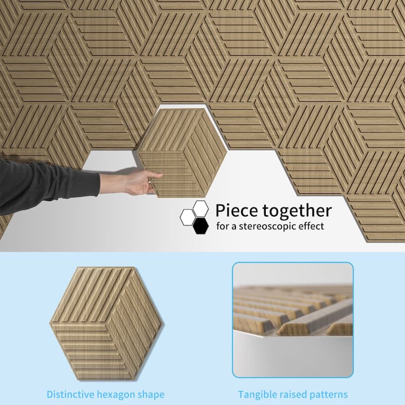 Art3d 11.9''X11.9'' PVC 3D Wall Panels for Interior Wall Decor, Textured Accent Wall Panrling,33-Pack,32 sqft