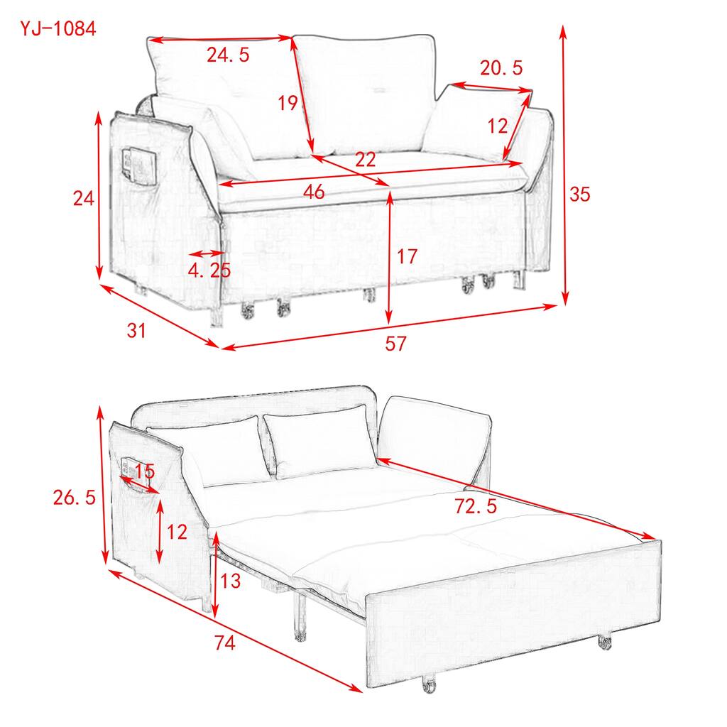 Modern Convertible Sofa Bed Furniture