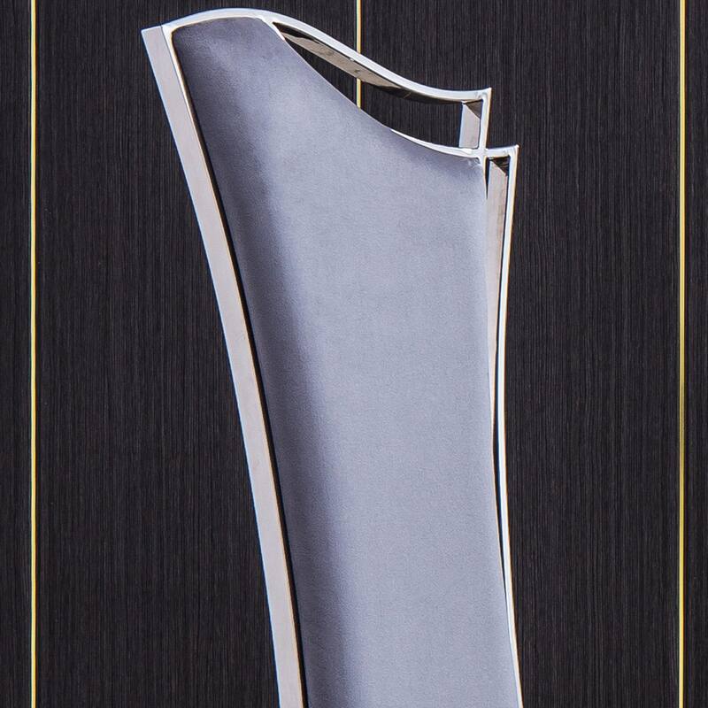 Set of 2 Leatherette/Velvet Unique Design Backrest Dining Chair with Stainless Steel Legs