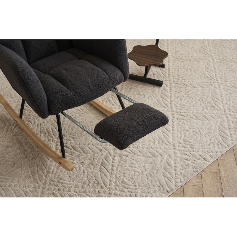 Teddy Fabric Upholstered Rocking Chair Accent Armchair Chair
