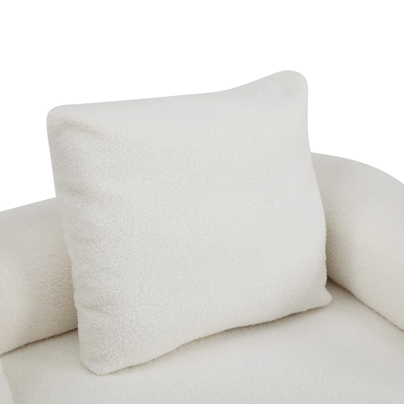 Christopher Knight Home - Leontius Boucle Sofa with Rolled Armrests and 3 Plush Pillows