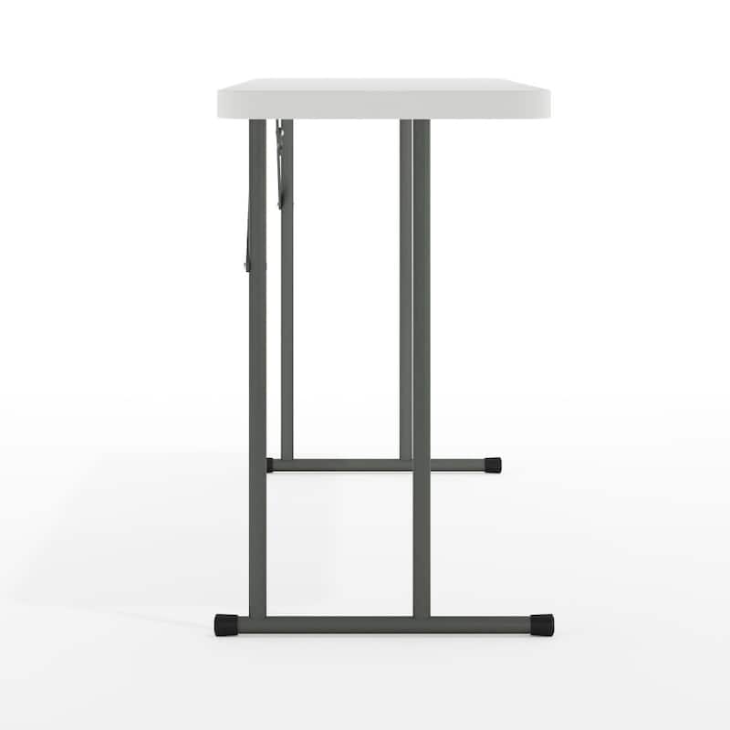 18"W x 60"L Rectangular Granite White Plastic Folding Training Table