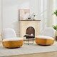 preview thumbnail 1 of 47, 2-Piece Chenille Color Blocking Swivel Chairs Set