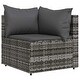 preview thumbnail 70 of 100, vidaXL Patio Corner Sofa with Cushions Black/Brown/Gray Poly Rattan