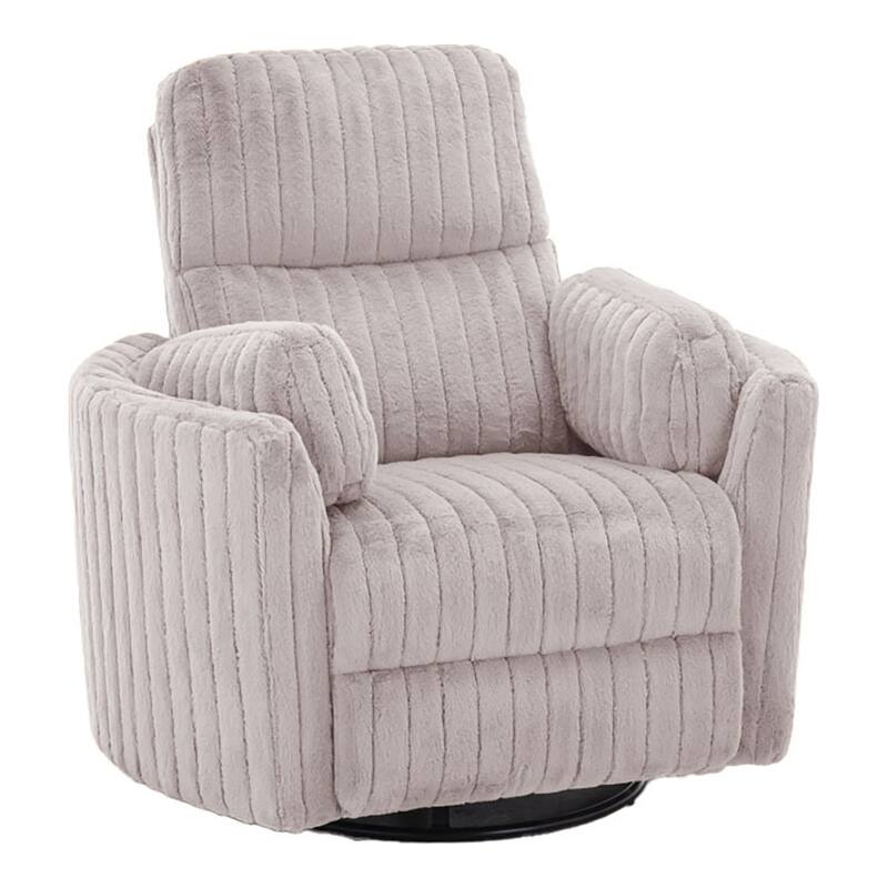 DH BASIC Modern Chenille Power Swivel Glider Recliner by Denhour - Taupe