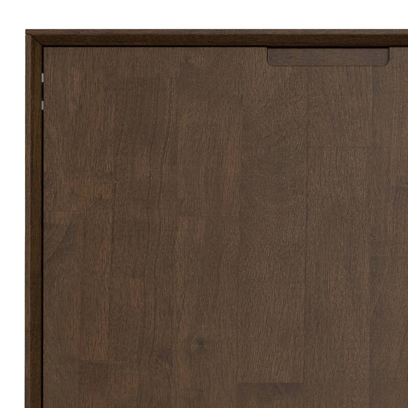 WYNDENHALL Devlin SOLID HARDWOOD & Metal 42 inch Wide Rectangle Modern 2 Door Sideboard Buffet in Walnut Brown