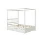 preview thumbnail 7 of 16, Solid Wood Full Size Canopy Platform Bed Frame with Twin Trundle Bed