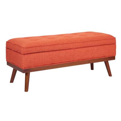 OS Home and Office Furniture Model Katheryn Storage Bench - Tangerine Fabric