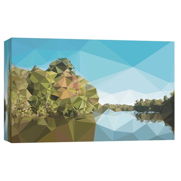 PTM Images 9-103720 PTM Canvas Collection 8" x 10" - "Fractal Lakeside" Giclee Forests Art Print on Canvas