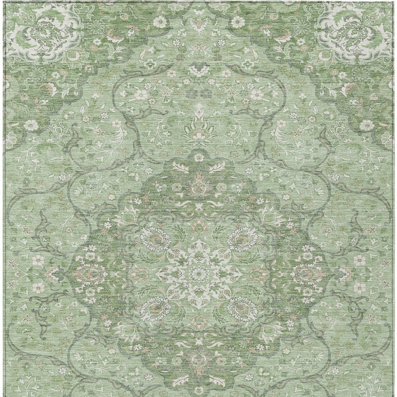 HomeRoots Medallion Traditional Rectangle Outdoor Rug